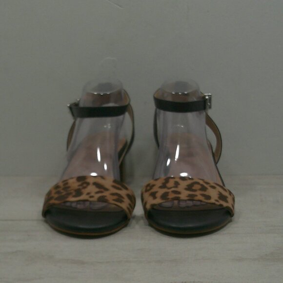 Sexy Torrid Pinup Style Retro Leopard Low Block Heel Sandals Size 9W | Wide - Picture 3 of 14